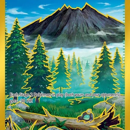 Pokémon Surging Sparks Gravity Mountain 250 singles trading card featuring vibrant artwork and Pokémon branding.