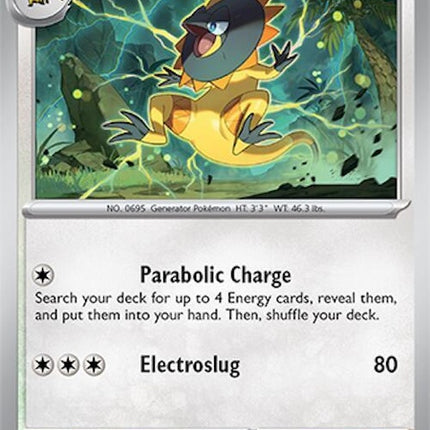Pokémon Surging Sparks Heliolisk 155 single card featuring Heliolisk with vibrant artwork and dynamic design.