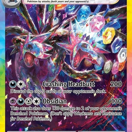 Hydreigon EX Pokémon card from Surging Sparks set, featuring vibrant artwork and detailed design of the Dark and Dragon-type Pokémon.
