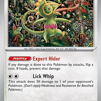 Pokémon Surging Sparks Kecleon 150 singles card featuring colorful artwork of the Kecleon Pokémon on a vibrant background.