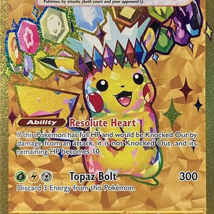 Pokémon Surging Sparks Pikachu EX trading card from the Singles series, featuring Pikachu in an energetic pose.