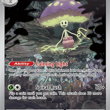 Pokémon Surging Sparks Shiinotic 194 single card featuring Shiinotic with vibrant artwork and dynamic design.
