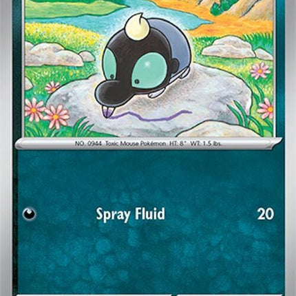 Pokémon Surging Sparks Shroodle singles card, featuring vibrant artwork and detailed design on a Pokémon trading card.