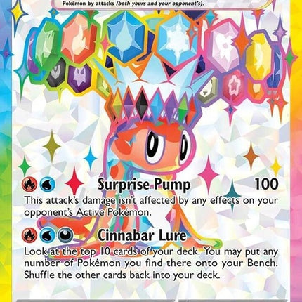 Pokémon Surging Sparks Tatsugiri-EX card, featuring detailed artwork of the Pokémon in vibrant colors and dynamic pose.