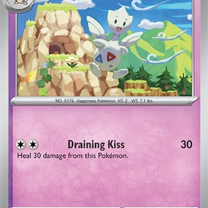 Pokémon Surging Sparks Togetic 71 trading card from the Singles series, featuring colorful artwork of Togetic.