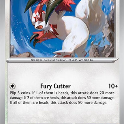 Pokémon Surging Sparks Zangoose trading card from the Singles collection, featuring Zangoose in dynamic design.
