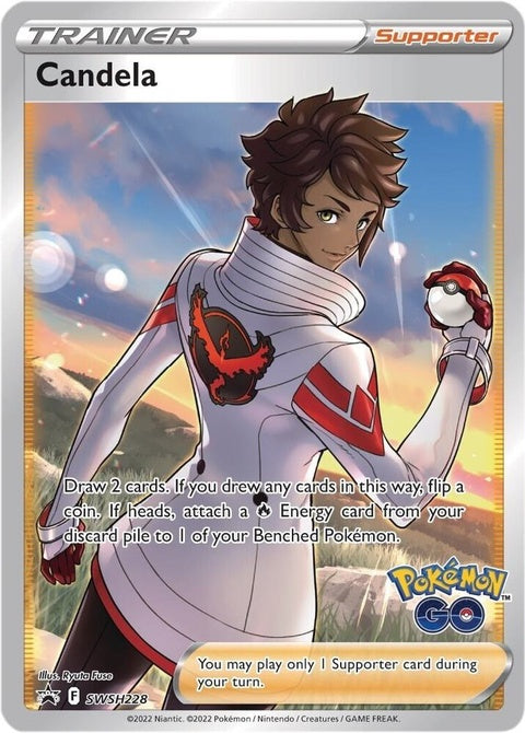 Pokémon Sword & Shield Black Star Promos Candela card from SWSH228 set, featuring character artwork and promotional design.