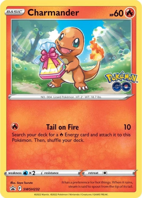 Pokémon Sword & Shield Black Star Promo Charmander card, featuring Charmander illustration and shiny black border.