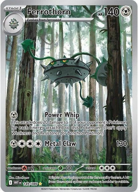 White Flare Ferrothorn Pokémon figure, showcasing its white and green design with spiky, flared leaves and sturdy stance.