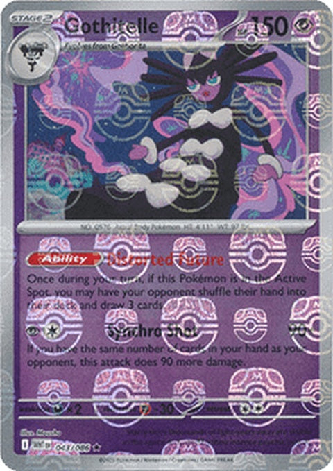 White Flare Pokémon card featuring Gothitelle with Master Ball pattern, showcasing detailed artwork and vibrant colors.