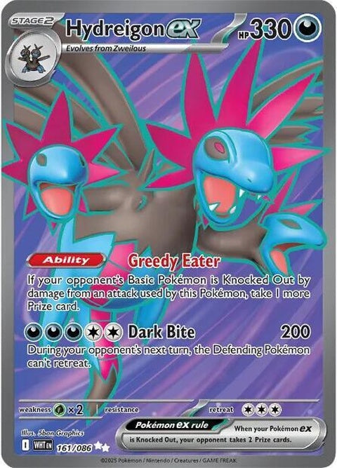 White Flare Hydreigon Ex Pokémon card, featuring a white-themed design and Hydreigon Ex artwork, ideal for Pokémon TCG collectors.
