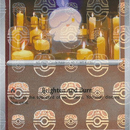 White Flare Litwick Pokémon trading card featuring a Master Ball pattern, designed for singles gameplay.