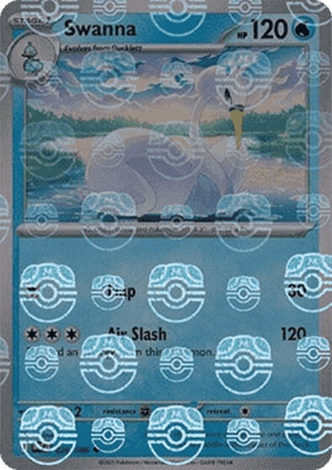 White Flare Swanna Pokémon figure with a 26 Master Ball pattern, featuring a white color and flared tail design.