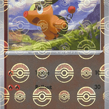 White Flare Tepig Pokémon card with Poke Ball pattern, featuring the character Tepig in a flared design.