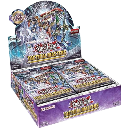 YU-GI-OH! Tactical Masters Booster Box 1st Edition from KTM Collectibles, showing colorful trading card packaging.