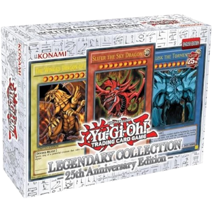 Yu-Gi-Oh! Legendary Collection 25th Anniversary Edition deck set featuring trading cards and collectible packaging.