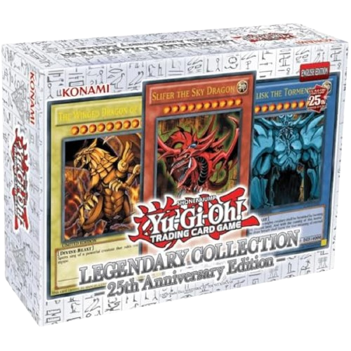 Yu-Gi-Oh! Legendary Collection 25th Anniversary Edition deck set featuring trading cards and collectible packaging.
